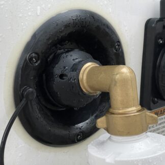 RV water adapter in use
